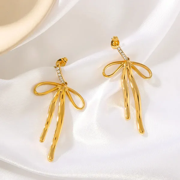 Gold_Bow_Earrings_For_Women